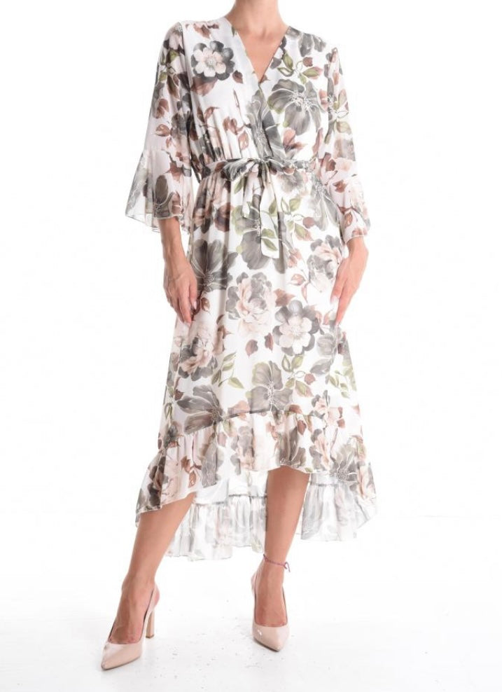 Flowery asymmetrical dress