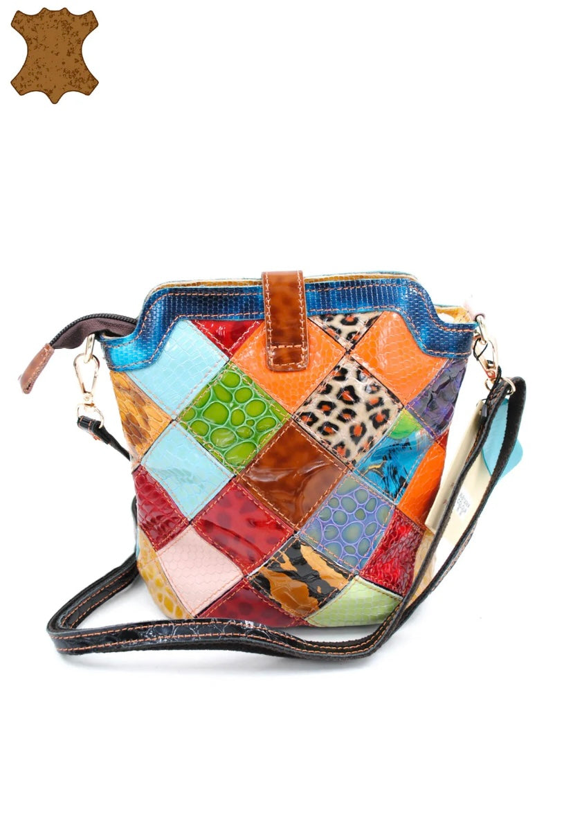Leather multicolour bag