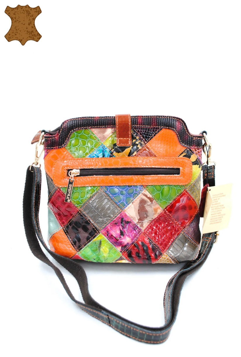 Leather multicolour bag