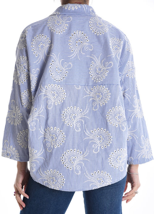 Cotton embroidered shirt