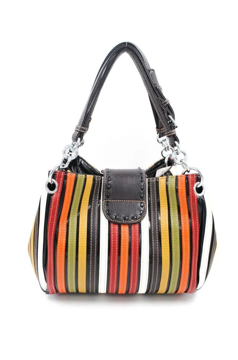 Multicolour stripes bag