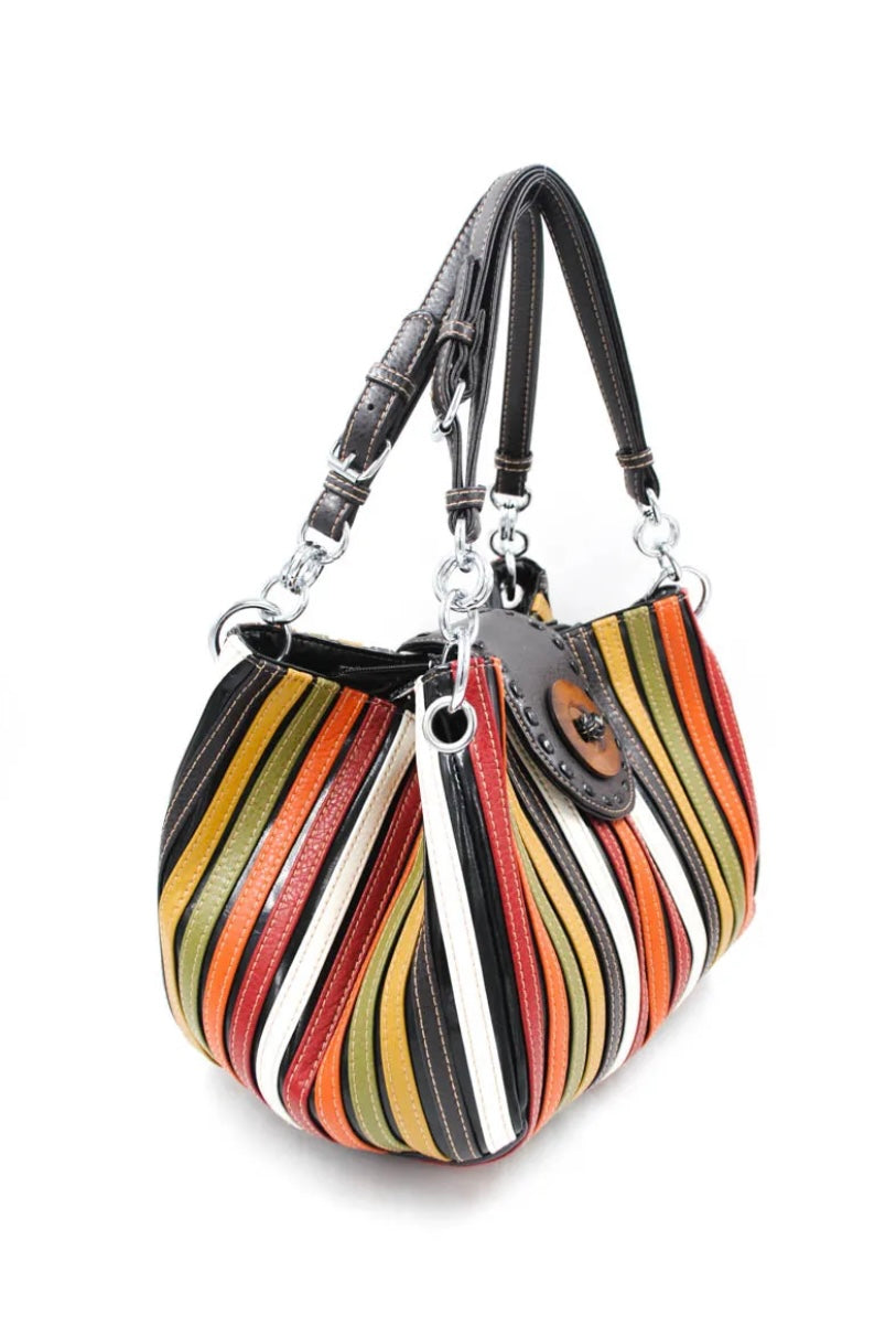 Multicolour stripes bag